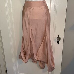 Nicole Miller Collection pink silk unusual asymmetrical skirt